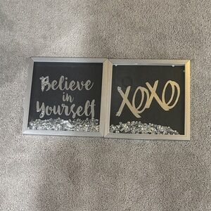 Silver and Black Inspirational Wall Decor Set